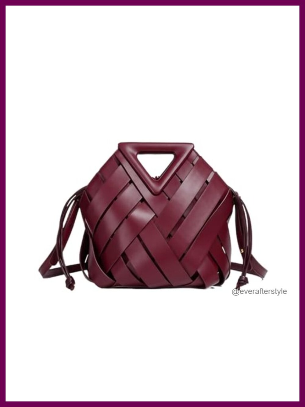 Woven Vegan Leather Bucket Bag Multi-Way Top Handle Crossbody Purse